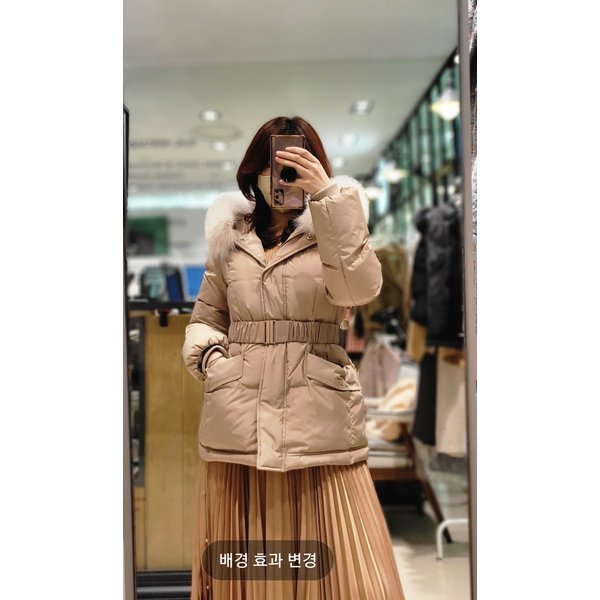 (광주신세계) 듀엘 폭스퍼 벨트 구스 숏패딩 D224PSG271
