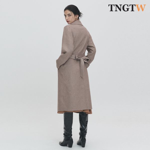 하프클럽/TNGTW 울100 벨티드 롱코트_베이지 (THH1CDW92)