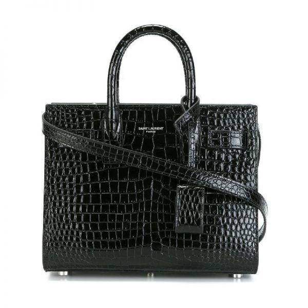 SAINT LAURENT 크로커 엠보싱 레더 삭드주르 백