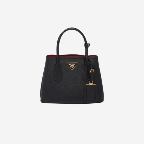 New Best 프라다 더블 사피아노 레더 미니백 블랙 Prada Double Saffiano Leather Mini Bag Black 383370