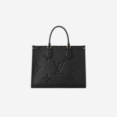정품 루이비통 온더고 MM 모노그램 앙프렝뜨 블랙 Louis Vuitton Onthego Monogram Empreinte Black 764591