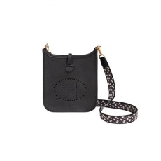에르메스 에블린 16 백 클레망스 골드 하드웨어 카반 느와르 블랑 HERMES Evelyne Amazone Bag Clemence Go