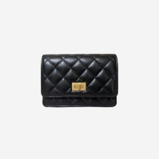 샤넬 2.55 체인 미니백 빈티지 카프스킨 골드 메탈 블랙 CHANEL Clutch with Chain Aged Calfskin Gold B