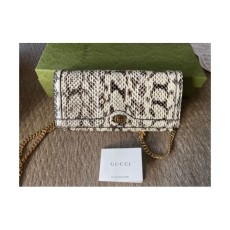 구찌 GUCCI 지갑 온 체인 크로스바디 백 546982534503 파충류 피부 가죽 황동IT